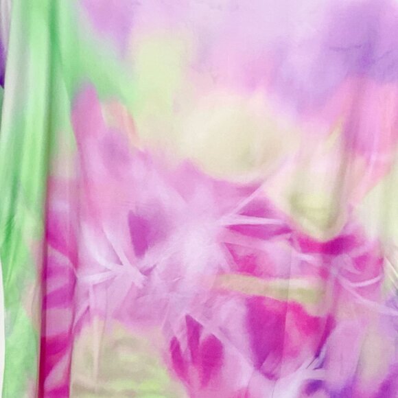 Tie-dye V-neck Short-sleeve Casual Tee Purple Mint - Picture 5 of 7